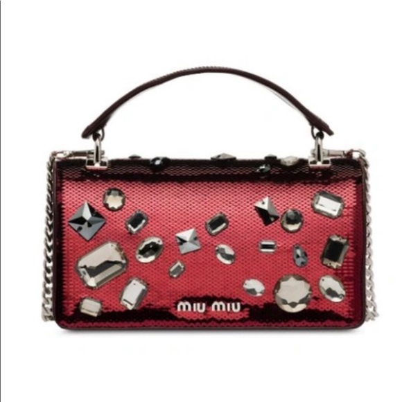 AUTHENTIC MIU MIU Cross body bag SequinRhinestones/gently used - Picture 4 of 12